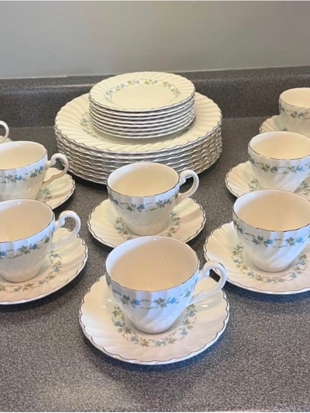 Classic White Floral Tea Cup and Saucer Set